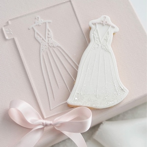 Hanging Wedding Dress Wedding Cookie Cutter and Embosser by Catherine Marie Cake, Wedding Cookie Stamp, Wedding Cookie Embosser