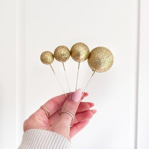 Taartballen Set van 4 - Glitter Gouden Taartballen Taartdecoratie