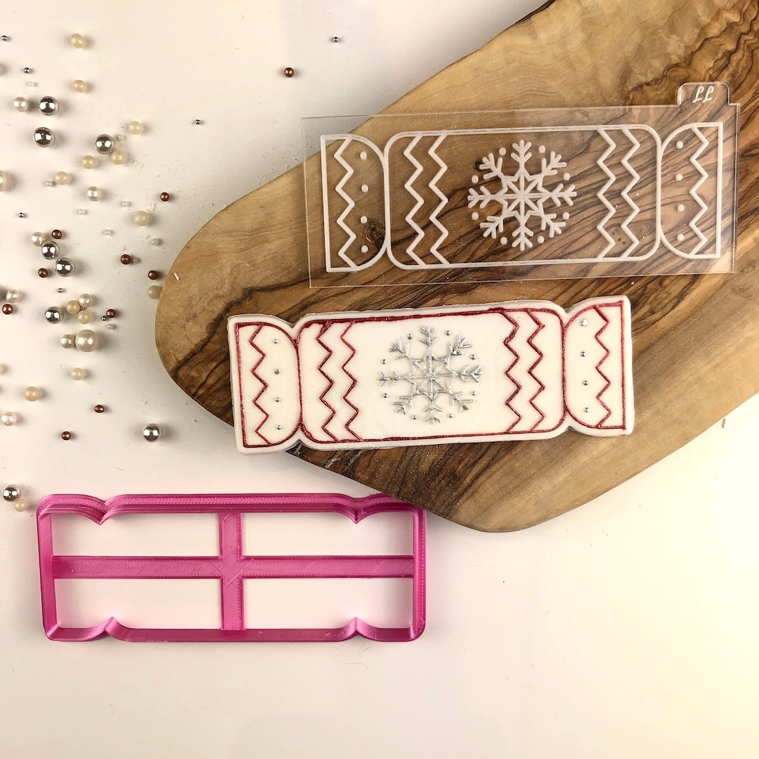 Christmas Cracker Cookie Cutter and Embosser, Merry Christmas Cookie