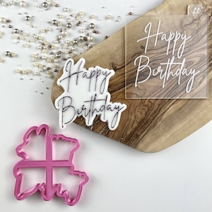 Happy Birthday Style 5 Cookie Cutter and Embosser, Happy Birthday Cookie Stamp, Birthday Celebrations, Birthday Embosser, Postal Box Ideas