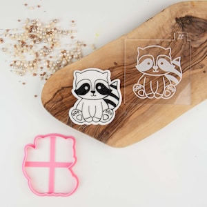 Racoon Cookie Cutter en Embosser, Woodland Cookie Cutter, Woodland Animal Cookie Embosser, Woodland Cookie Stamp, Postal Box Ideas