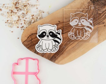 Foremka do ciastek Racoon i wytłaczarka, foremka do ciastek Woodland, wytłaczarka do ciastek Woodland Animal, stempel do ciastek Woodland, pomysły na pudełka pocztowe