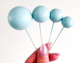 Cake Balls Set of 4 - Light Blue Cake Decoration Cake Sphere