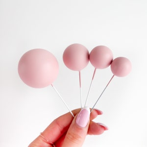 Cake Ball Toppers, Pink Gold Rose Gold Cake Decorations 20pcs 