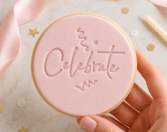 Sello para galletas de cumpleaños, sello para fondant de cumpleaños