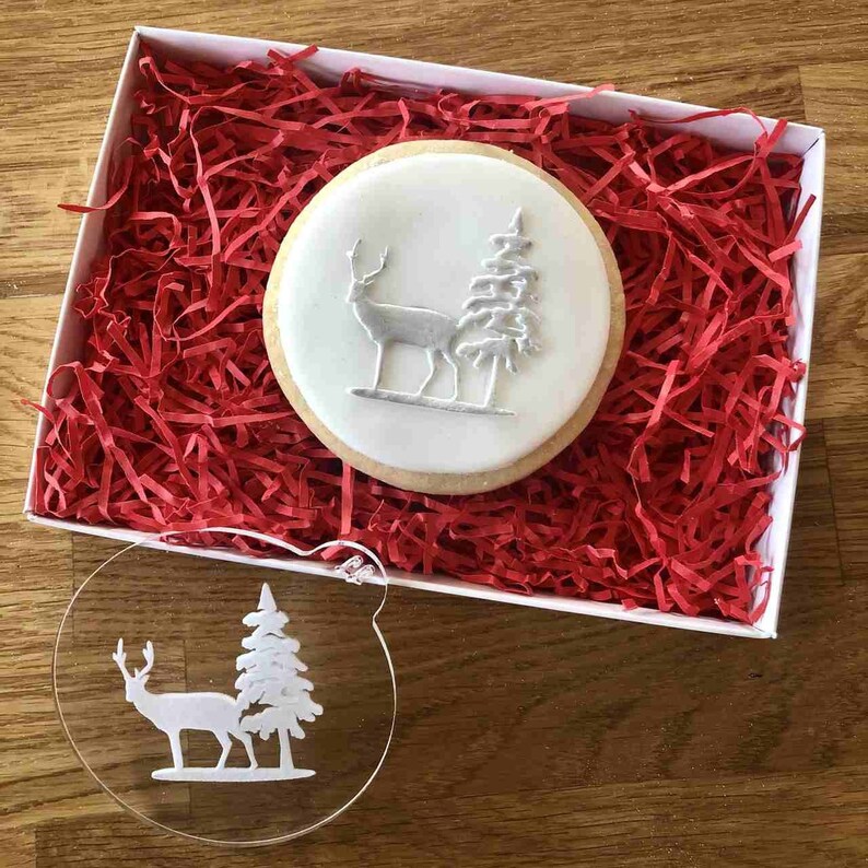 Winter Scene Cookie Embosser Christmas Embosser Christmas Etsy