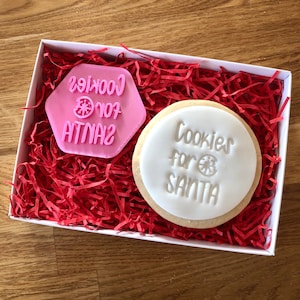 Cookies for Santa Cookie Stamp, Christmas Embosser, Christmas Fondant Stamp, Icing Stamp, Merry Christmas Cookie Stamp, Fondant Embosser