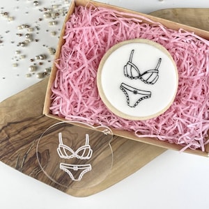 Bra and Knickers Style 2 Cookie Embosser, Bridal Cookie Embosser, Bachelorette Cookie Stamp, Hen Party Cookie Stamp, Bridal Party Stamp