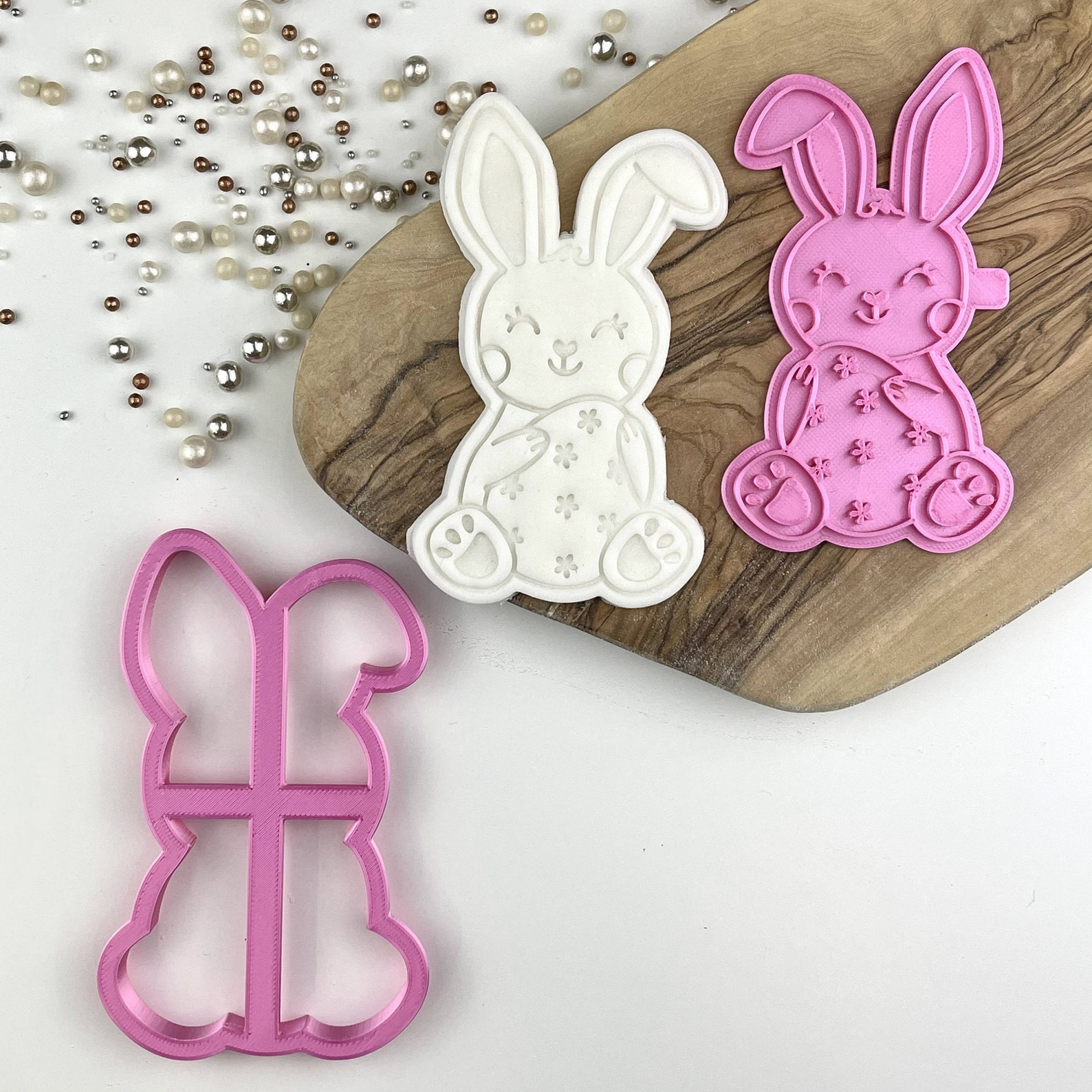 Easter Rabbit Cookie Cutter and Stamp Happy Easter Easter Etsy