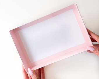 Pink Rectangle Cookie Boxes with Clear Lid – 240mm x 155mm x 30mm, Biscuit Packaging, Treat Box, Cookie Gift Box, Clear Window Box
