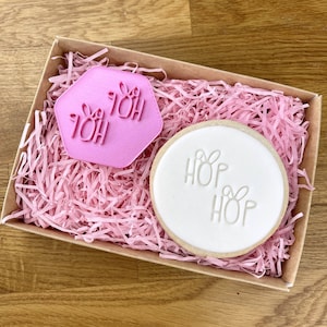 Hop Hop with Bunny Ears Cookie Stamp, Happy Easter, Easter Cookie Embosser, Happy Easter Cookie Stamp, Postal Box Ideas