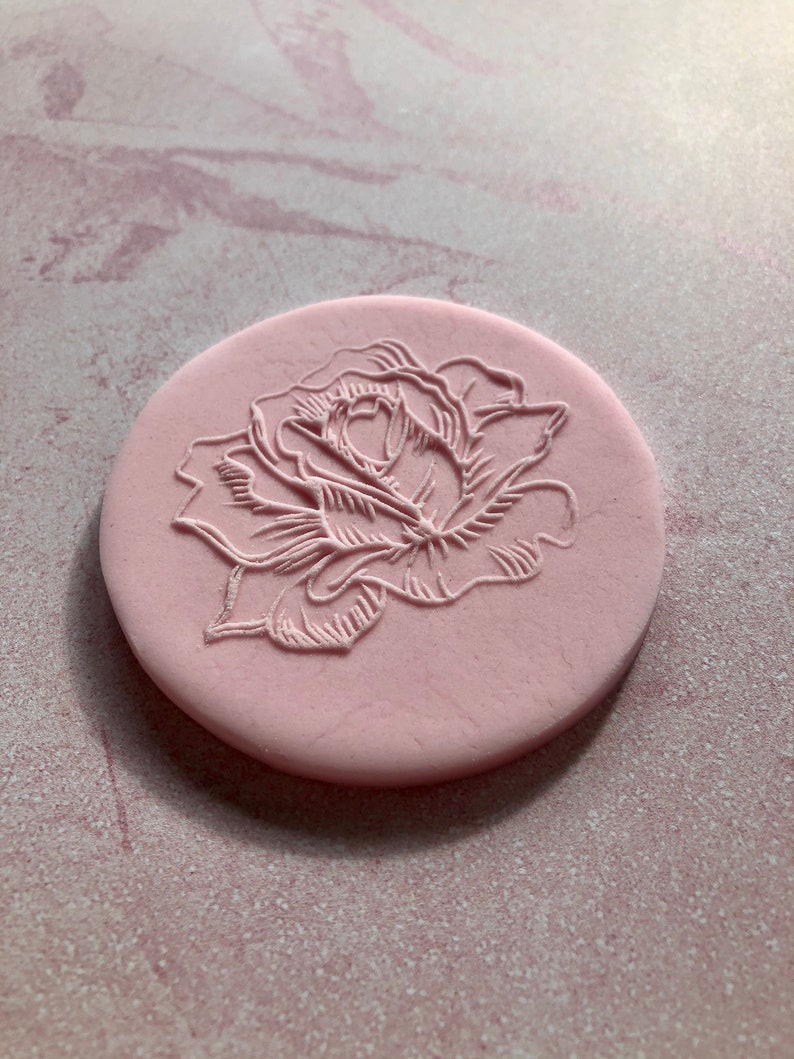 Delicate Rose Flower Cookie Embosser Floral Cookie Stamp Etsy UK