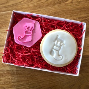 Christmas Stocking Cookie Stamp, Christmas Embosser, Christmas Fondant Stamp, Icing Stamp, Merry Christmas Cookie Stamp, Fondant Embosser
