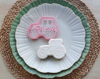 Cortador y grabador de galletas Tractor Farm Yard, cortador de galletas de granja, grabador de fondant, cortador de galletas para niños, sello de galleta de animales