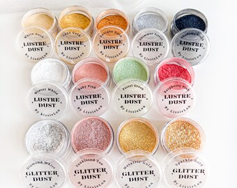 Edible Lustre Dust Bundle – Set of 13 Premium Food-Grade Glitters for Cakes, Baking & Decorating by LissieLou
