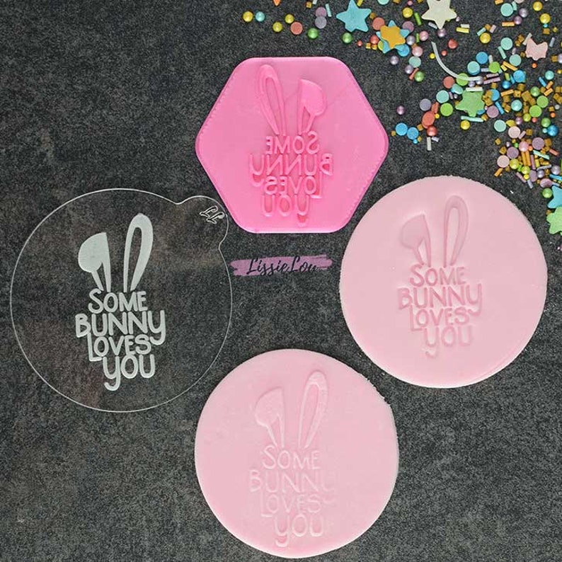 Some Bunny Loves You Cookie Stamp Icing Fondant Embosser for Etsy
