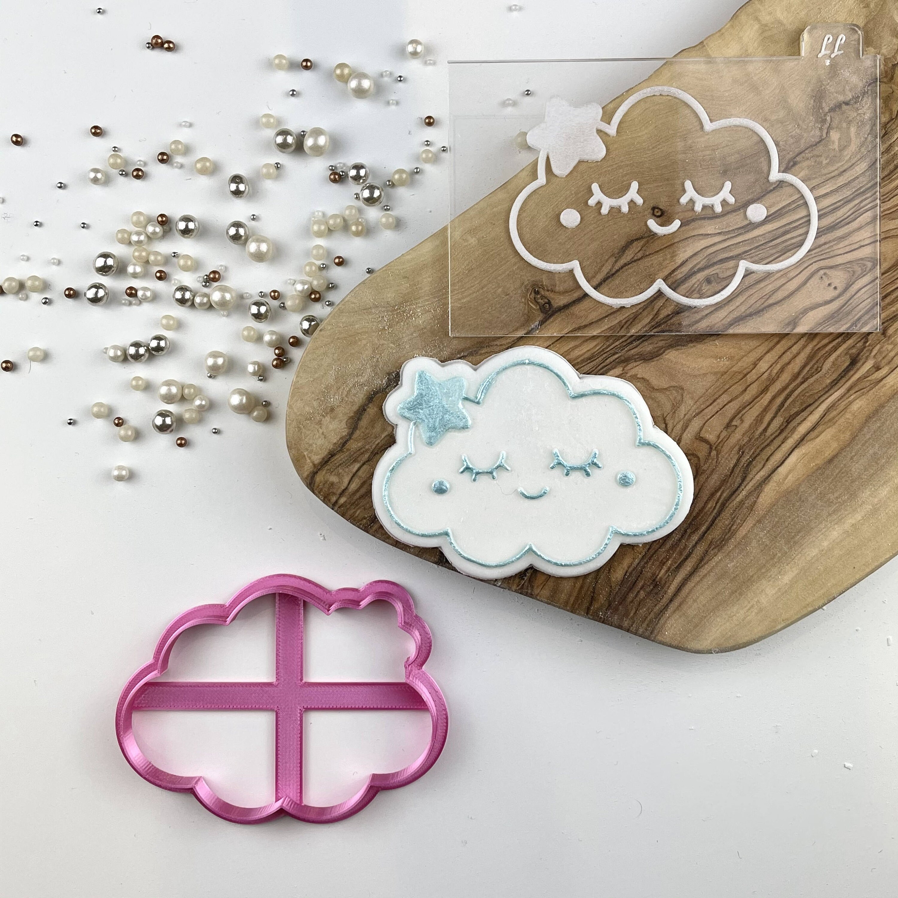 Cute Cloud Cookie Cutter and Embosser Baby Shower Cookie - Etsy UK