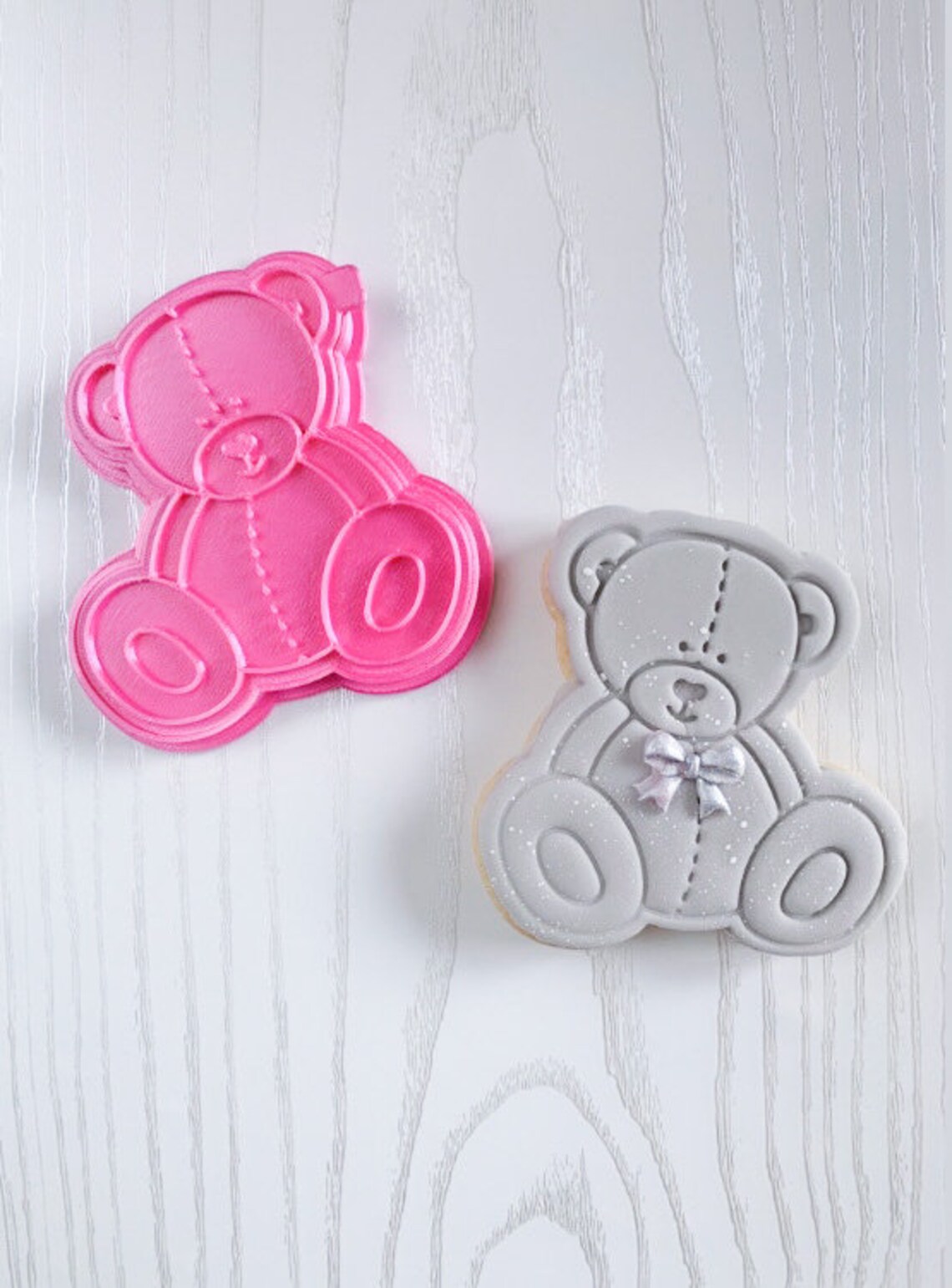 Sitting Teddy Bear Cookie Cutter and Stamp Baby Shower Cookie Etsy Australia