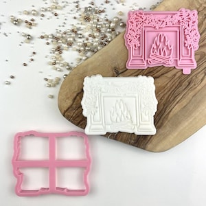 Classic Fireplace Cookie Cutter and Stamp by Luvelia, Christmas Cookie Cutter, Merry Christmas Cookie Embosser, Postal Box Ideas