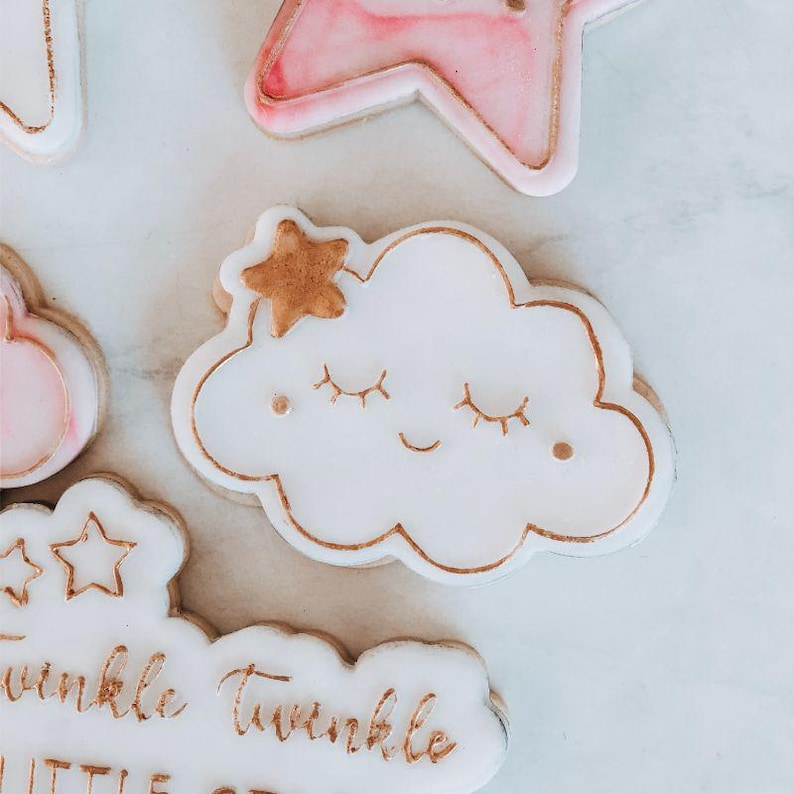 Cute Cloud Cookie Cutter and Embosser – Baby Shower Cookie Stamp ...