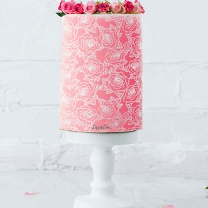 Detailed Rose Cake Stencil - XL Design Size, Buttercream Cake Template, Cake Design, Cake Ganache Stencil