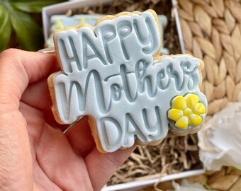 Happy Mother's Day Cookie Cutter and Stamp, Style 2 Mum Cookie Embosser