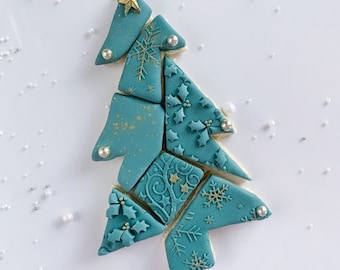Geometric Christmas Tree Cookie Cutter, Christmas Cookie Cutter, Christmas Decoration Cookie Cutter, Icing Stamp, Merry Christmas