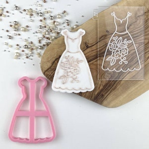 Party Dress with Flowers Cookie Cutter and Embosser, Hen Party Cookie Stamp, Wedding Cookie Embosser, Bridal Party Stamp, Postal Box Ideas