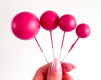Cake Balls Set of 4 - Hot Pink Cake Decoration Cake Sphere