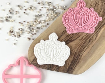 Princess Crown Cookie Cutter and Stamp by Catherine Marie Cake, Princess Cookie Stamp, Fairy Cookie Embosser, Princess Cookie Embosser