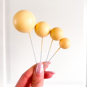 Cake Balls Set van 4 - Lichtgele taartdecoratie