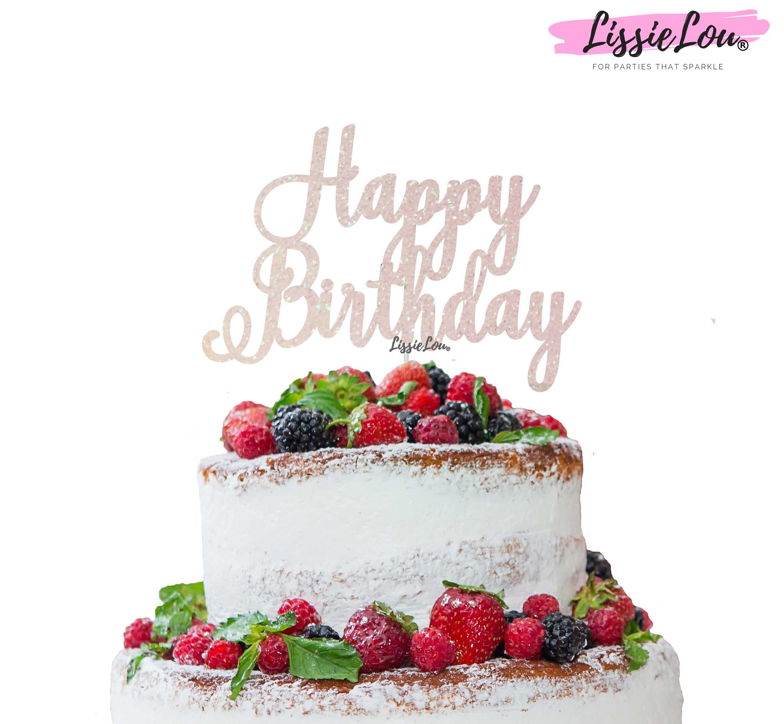 20x Glitter Happy Birthday Tortenstecker Cake Topper Torte Deckel Geburtstag 