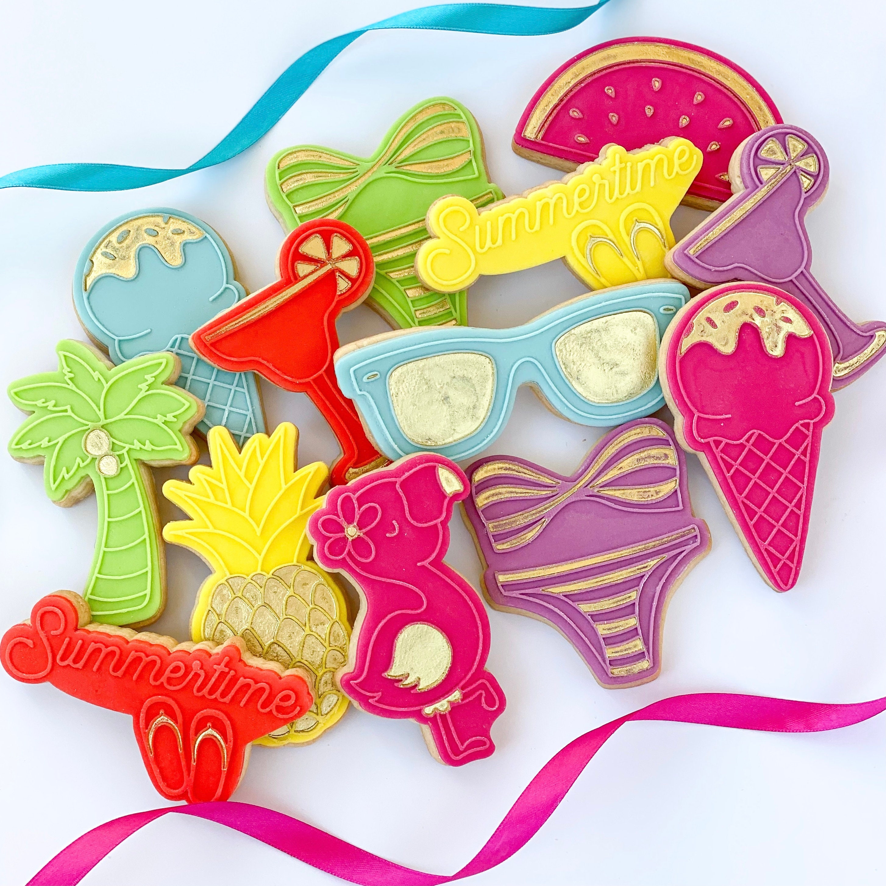 Pineapple Cookie Cutter and Embosser, Summer Cookie Stamp, Beach Cookie ...