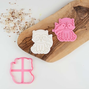 Racoon Cookie Cutter en Stempel, Woodland Cookie Cutter, Woodland Animal Cookie Embosser, Woodland Cookie Stamp, Postal Box Ideas