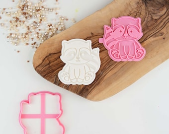Foremka i stempel do ciastek Racoon, foremka do ciastek Woodland, wytłaczarka do ciastek Woodland Animal, stempel do ciastek Woodland, pomysły na pudełka pocztowe