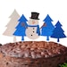 Snowman Winter Christmas Scene Cake Topper Xmas Cake Topper Glittery ...