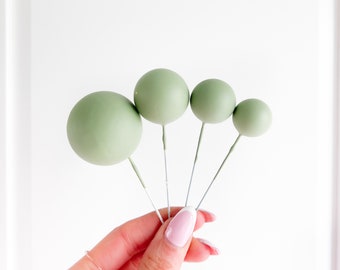 Cake Balls Set of 4 - Sage Cake Decoration