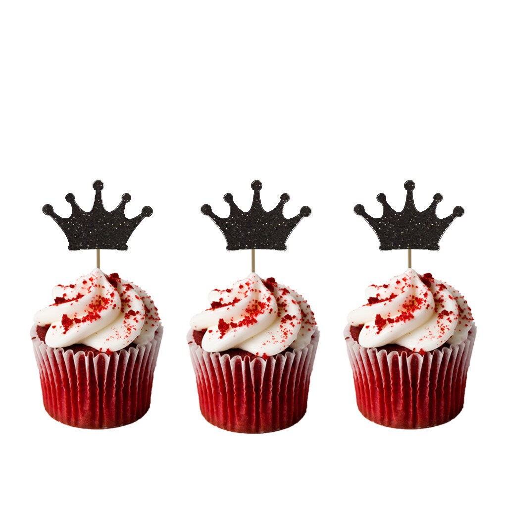 Crown Cupcake Toppers Pack of 10 Party Cupcake Toppers Etsy