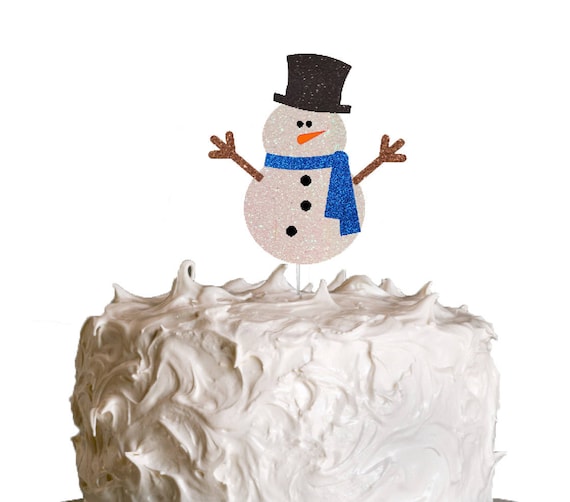 EDIBLE SNOWMAN CAKE TOPPER DECORATION AND CHRISTMAS CARD TOPPER