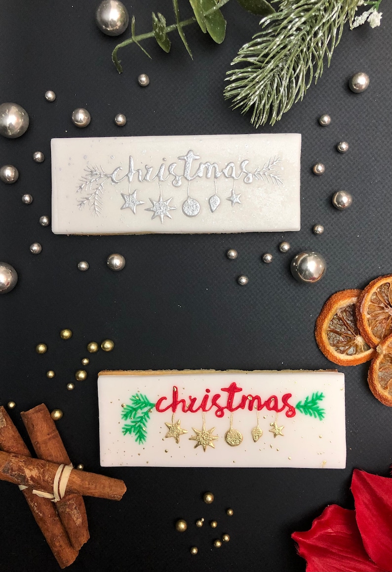 Christmas With Baubles Cookie Cutter and Embosser Christmas Etsy UK