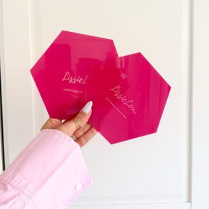 Set of 2 Hexagon Acrylic Ganache Plates – Cake Decorating Tools, Ganaching Plate Set, Cake Equipment for Sharp Edges