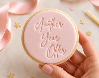 Sello para galletas "Un año más", sello para fondant de cumpleaños