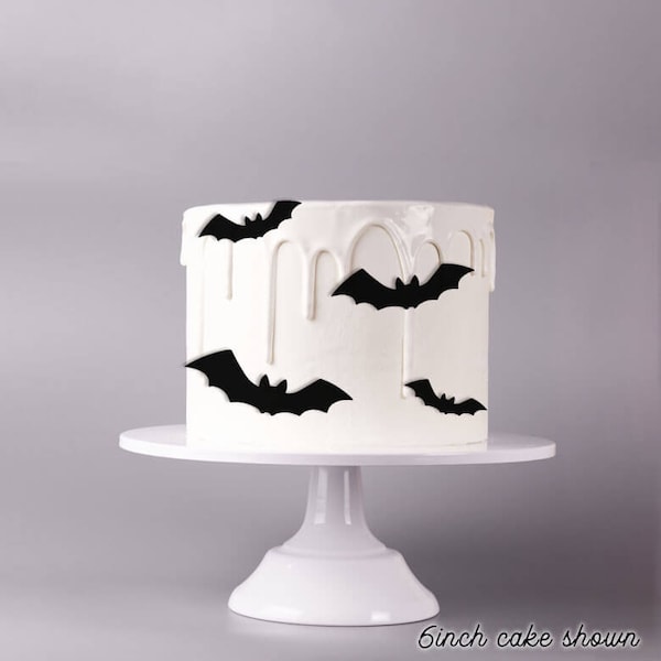 Bat Halloween Cake Motif Pack of 4 Premium 3mm Acrylic, Halloween Cake Motifs, Acrylic Cake Motif, Bat Cake Topper