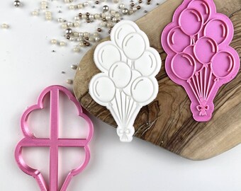 Birthday Balloons Cookie Cutter and Stamp, Happy Birthday Cookie Stamp, Birthday Celebrations, Birthday Cookie Embosser, Postal Box Ideas