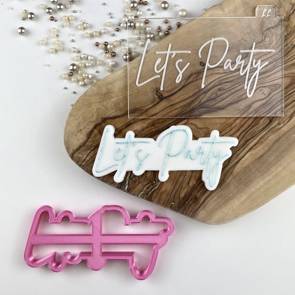 Let’s Party Cookie Cutter and Embosser, Joyeux anniversaire Cookie Stamp, Célébrations d’anniversaire, Embosseur d’anniversaire, Idées de boîte postale