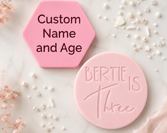 Custom Name and Number Cookie Stamp, Fondant Embosser
