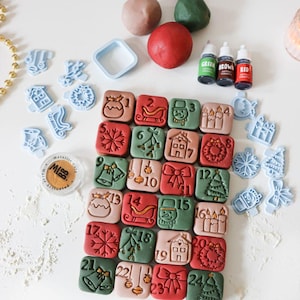 Adventskalender basteln Keks Back- und Dekorationsset Stempel- und Ausstechform-Set, Weihnachtsbäckung zu Hause, My Little Bake Box Kit