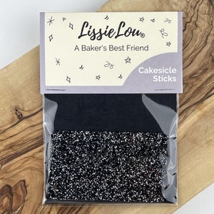 Glitter Black Acrylic Cakesicle Lollipop Sticks, Cakesicle Sticks, Acrylic Cakesicle Sticks, Reusable Cake Sticks, Acrylic Sticks