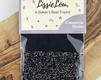 Glitter Black Acrylic Cakesicle Lollipop Sticks, Cakesicle Sticks, Acrylic Cakesicle Sticks, Reusable Cake Sticks, Acrylic Sticks
