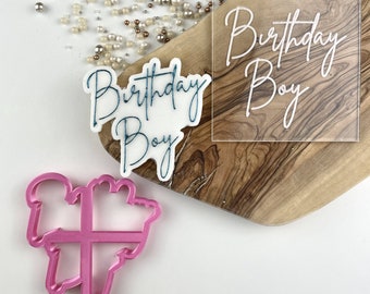Birthday Boy Cookie Cutter and Embosser, Happy Birthday Cookie Stamp, Birthday Celebrations, Birthday Cookie Embosser, Postal Box Ideas